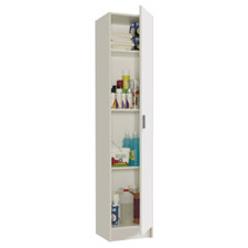 Trousse Armoire Polyvalent 1 Portes 4 Étagères cm37x37x180h Couleur Blanche En