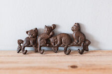 Porte Serviette ou Porte Clef Murale Vintage en Fer Forgé avec Chat