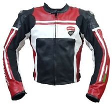 DUCATI Hommes Veste Motard en Cuir Veste en Cuir de Motard Veste en Cuir de Moto