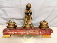 ancien Encrier en Bronze