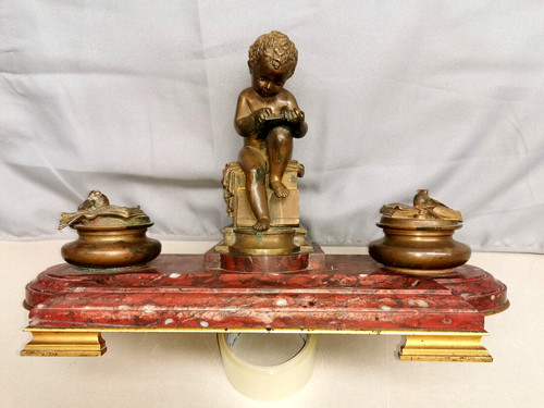 Ancien encrier bronze - encrier, en