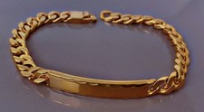 Superbe bracelet gourmette plaqué or 18k gold plated bangle bracelet bijouterie