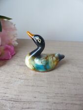 Figurine Petit Canard Résine Emaillée avec Marbrures, Statuette Canard Artisanal