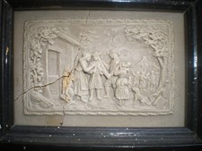 Scène Bretonne ou Vendéenne - Concrétion  calcaire - Début XXèS - Encadrée..