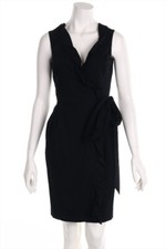 DIANE von FÜRSTENBERG Robe Envelopper Volants Fioritures 0 = D 34 Noir