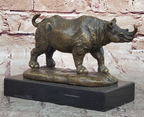 Sculpture bronze rhino - sculpture,