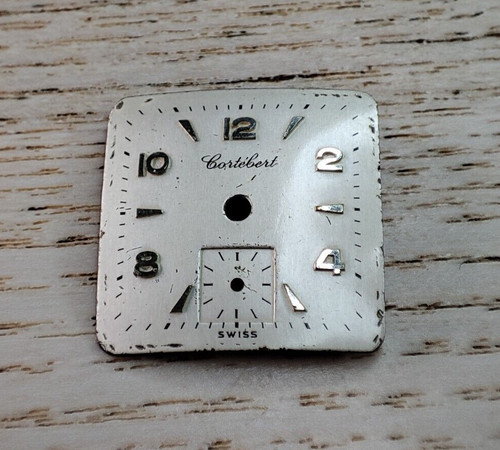 Cortebert square watch dial - cortebert,