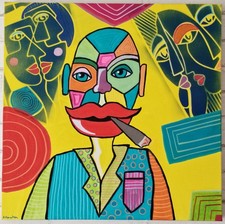 Peinture acrylique sur toile 50x50, Abstrait, contemporain, pop art