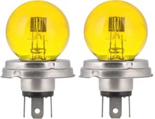 2x ampoule 12V 45/40W P45T Jaune voiture vintage phare feu avant projecteur