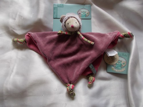 Doudou souris parme carré - souris,