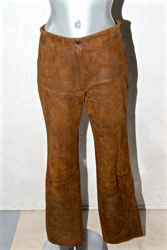Luxueux pantalon cuir marron - luxueux,