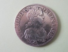 écu France Louis XIV 1 navarre et béarn écu 1651 pau mèche longue SUP  Argent