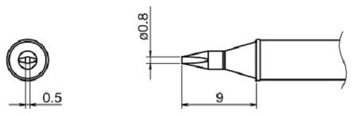 Ciseau droit hakko - droit, pointe