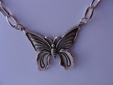Collier papillon argent bijou collier argent massif butterfly silver necklace