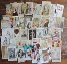 Lot important d'images religieuses pieuses dont 21 canivets 19/20ème siècle