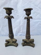 candlestick holders set vintage carved. Ancienne paire bougeoir, chandelier