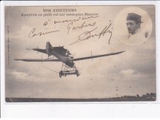 AVIATION AUTOGRAPHE: Couffin en plein vol sur monoplan Hanriot - état