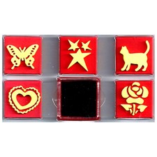 TAMPONS MOUSSE ENFANTS LOT DE 5 + 1 ENCREUR NOIR MOTIFS PRINTEMPS