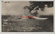 Photo, ww1, avion anglais brûle en France (N)50414