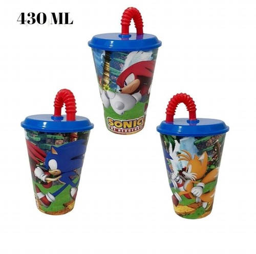 Verre avec paille sonic - sonic, disney