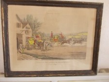 Gravure ancienne anglaise "coaching scènes"