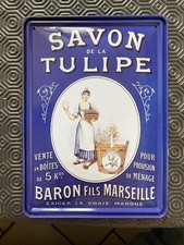 Plaque Publicitaire Savon De La Tulipe