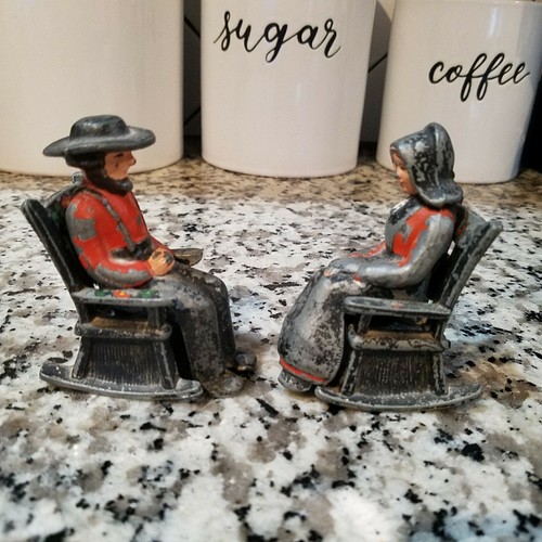 Vintage cast iron salt and - salt,