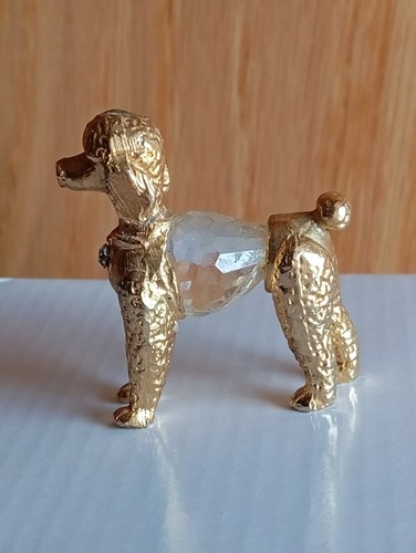 Figurine caniche metal dore - caniche,