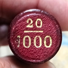 Tube Etui  Porte Louis d'Or 20/1000, Cuir rouge, pour pièce 20 Fr Or