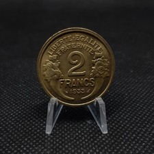 2 francs France 1933 - Morlon en Cupro-aluminium, SUP,  sous pochette