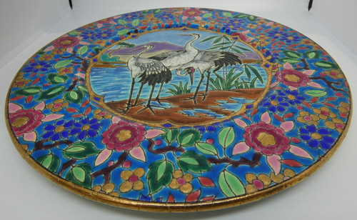 Longwy plat motif 3 cigognes - 3,
