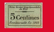 RARE ++ NECESSITE .  BON de CARTON  . VOIES FERRÉES DÉPARTEMENTALES du MIDI