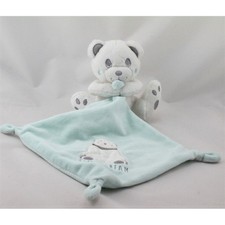 Doudou ours blanc mouchoir