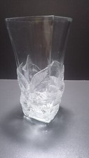 Vase vintage - verre taillé - décor châtaignes - 1970