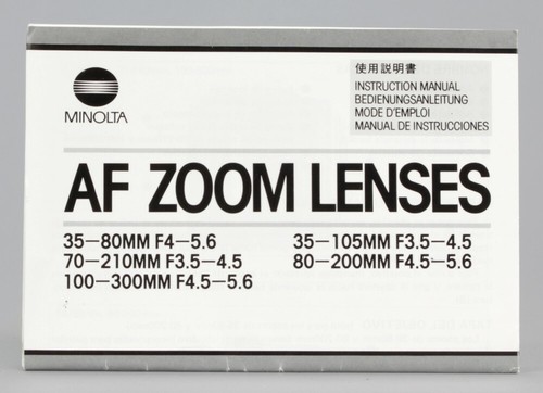 Minolta zoom lens 80 - af, 35-80