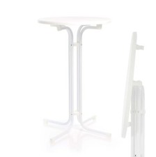 Toboli Table Bistro haute Blanche Ø70cm Bar Fête Usage polyvalent Mange- debout