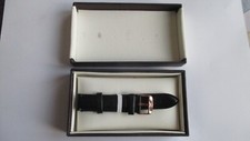 Bracelet montre homme, cuir noir DANIEL WELLINGTON neuf 18 mm, fermoir rose gold