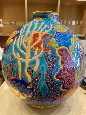 Grand Vase Boule Émaux de Longwy Neuf