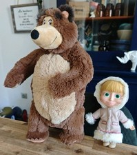 Très Joli Lot Peluche Poupée Masha 22cm Et Michka 41cm Voir Photos !