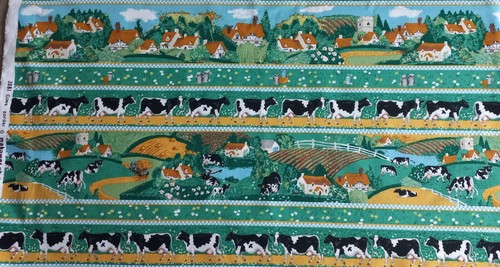 Coupon tissu patchwork - tissu, vache