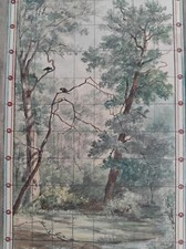 LOUIS STRUYS DESSIN AQUARELLE VITRAIL  LAC CANARD CIGOGNE VILLE ART NOUVEAU AN03