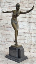 Bronze Sculpture, Main Fabriqué Statue Signée Art Déco Chiparus Ventre Danseuse