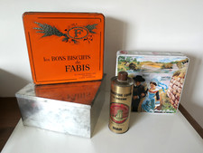 4 boîtes anciennes en métal tôle polychrome