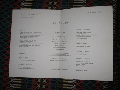 Menu paquebot grasse - menu,