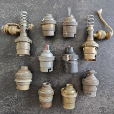 Lot de 10 Anciennes Douilles Électrique Matériel Électricité 