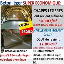 beton leger billes pour chape légère  de 50 a 200 m2 selon dosage