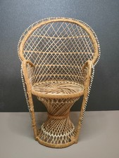 Fauteuil/chaise de style Emmanuelle en rotin/osier, maison poupée, jeu/jouet