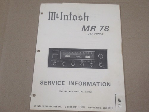 Mcintosh mr78 tuner - mr78, vintage