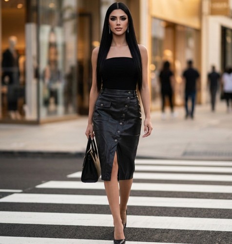 Cop copine black pencil midi - cop,