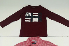 in extenso 5 ans Garçon : tee shirt longues manches rouge bordeau comme neuf